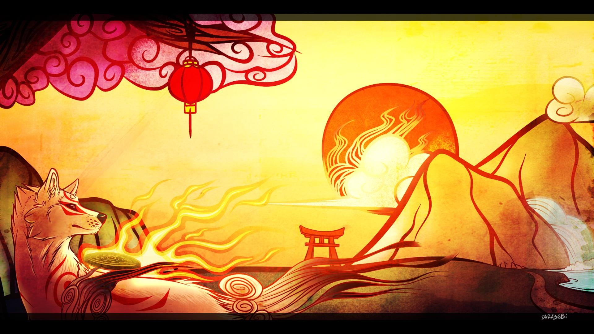 White And Red Dragon Illustration, Furry, Amaterasu, - Amaterasu Okami , HD Wallpaper & Backgrounds