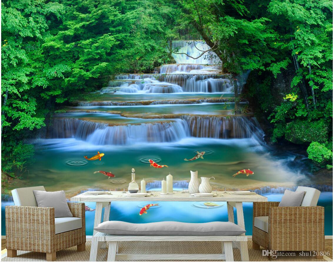 Falls Decoration Painting Picture 3d Wall Murals Wallpaper - Обои На Телефон Золотая Рыбка , HD Wallpaper & Backgrounds