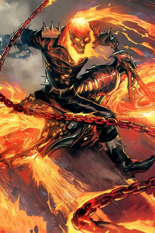 Ghost Rider Hd Wallpaper For Iphone - Johnny Blaze Ghost Rider Comic , HD Wallpaper & Backgrounds
