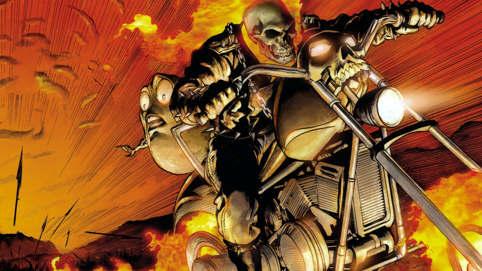 Ghost Rider - Ghost Rider Motorcycle Comic , HD Wallpaper & Backgrounds