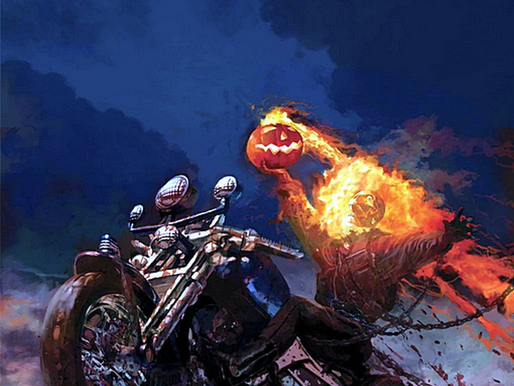 Ghost Rider Hd Wallpaper - Jack O Lantern Vs Ghost Rider , HD Wallpaper & Backgrounds
