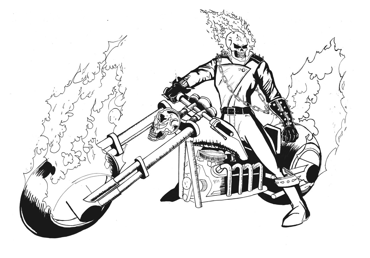 Ghost Rider Coloring Pages , HD Wallpaper & Backgrounds