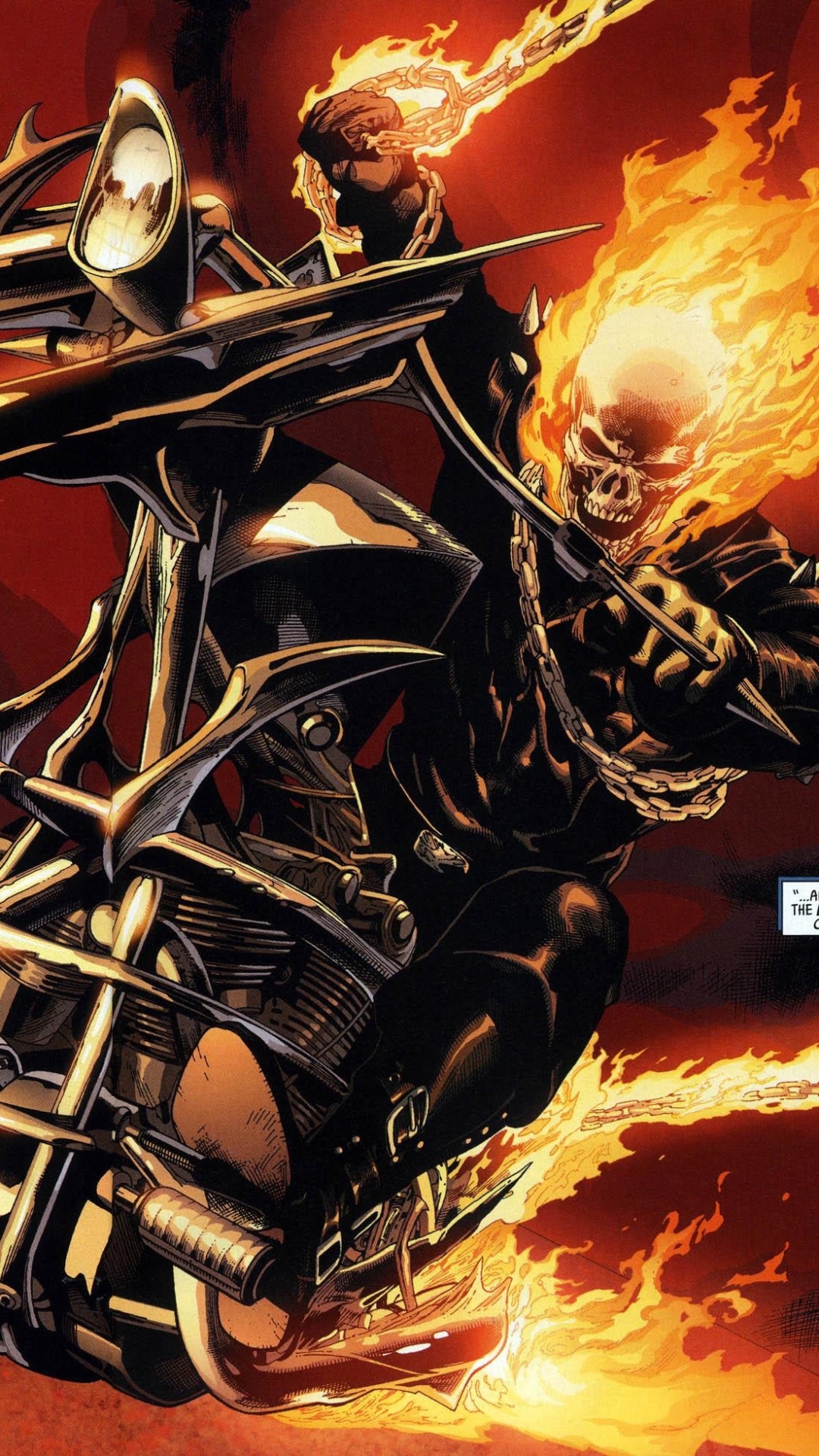 Comics / Ghost Rider Mobile Wallpaper - Ultimate Marvel Ghost Rider , HD Wallpaper & Backgrounds