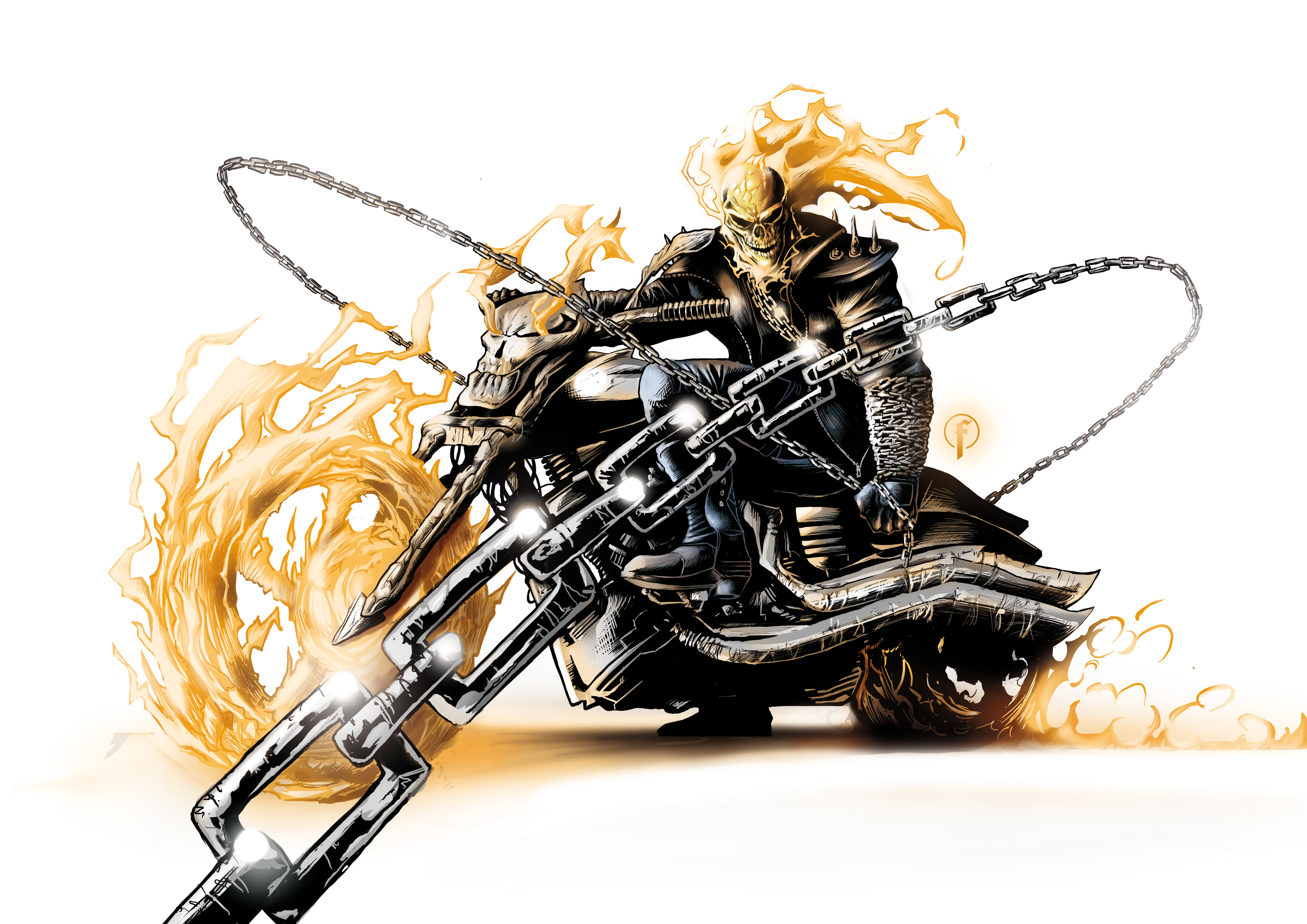 Ghost Rider - Ghost Rider Bike Comic , HD Wallpaper & Backgrounds