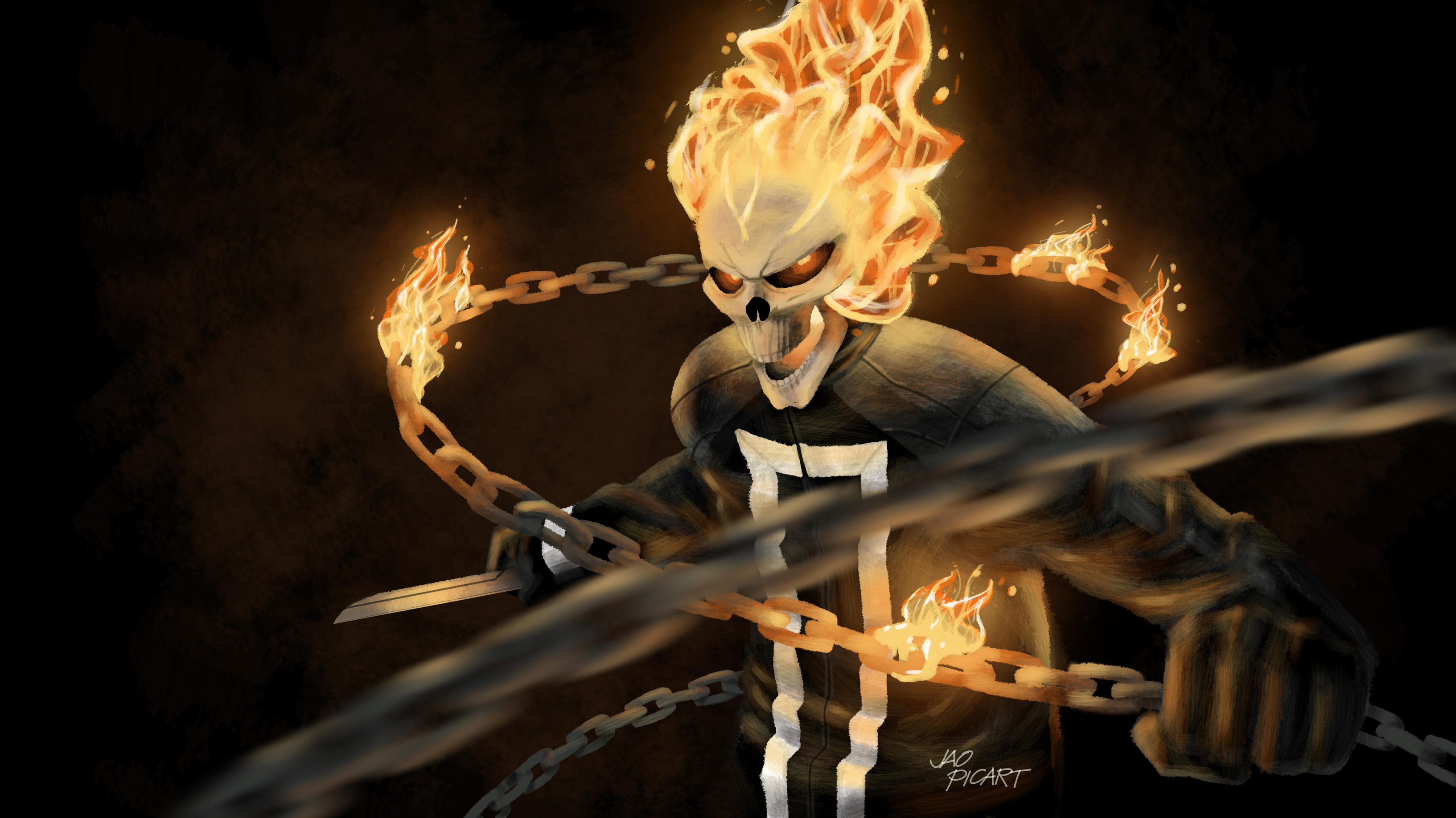 Ghost Rider, Marvel Comics Wallpaper And Background - Robbie Reyes Ghost Rider Agents Of Shield , HD Wallpaper & Backgrounds