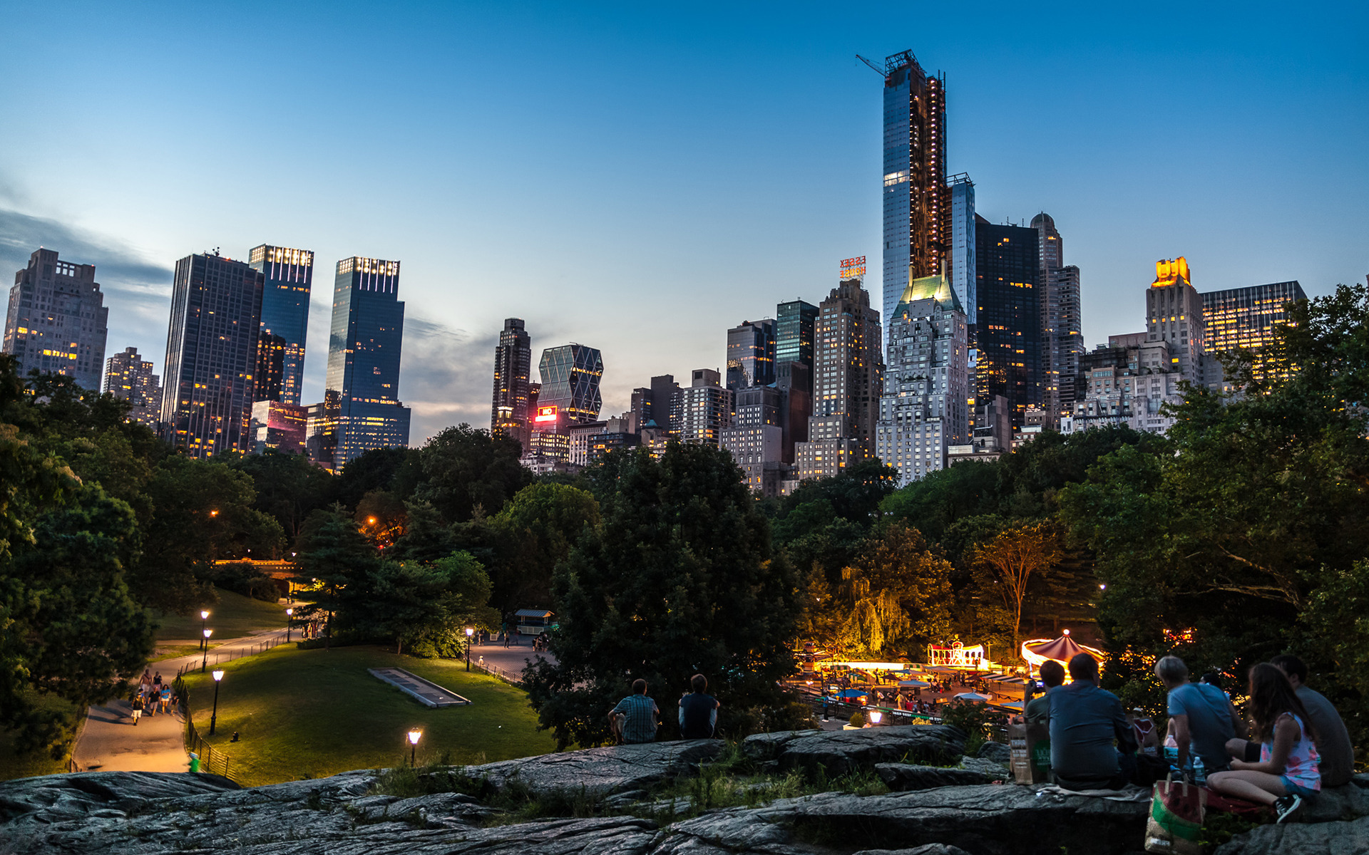 Central Park At Night Wallpaper