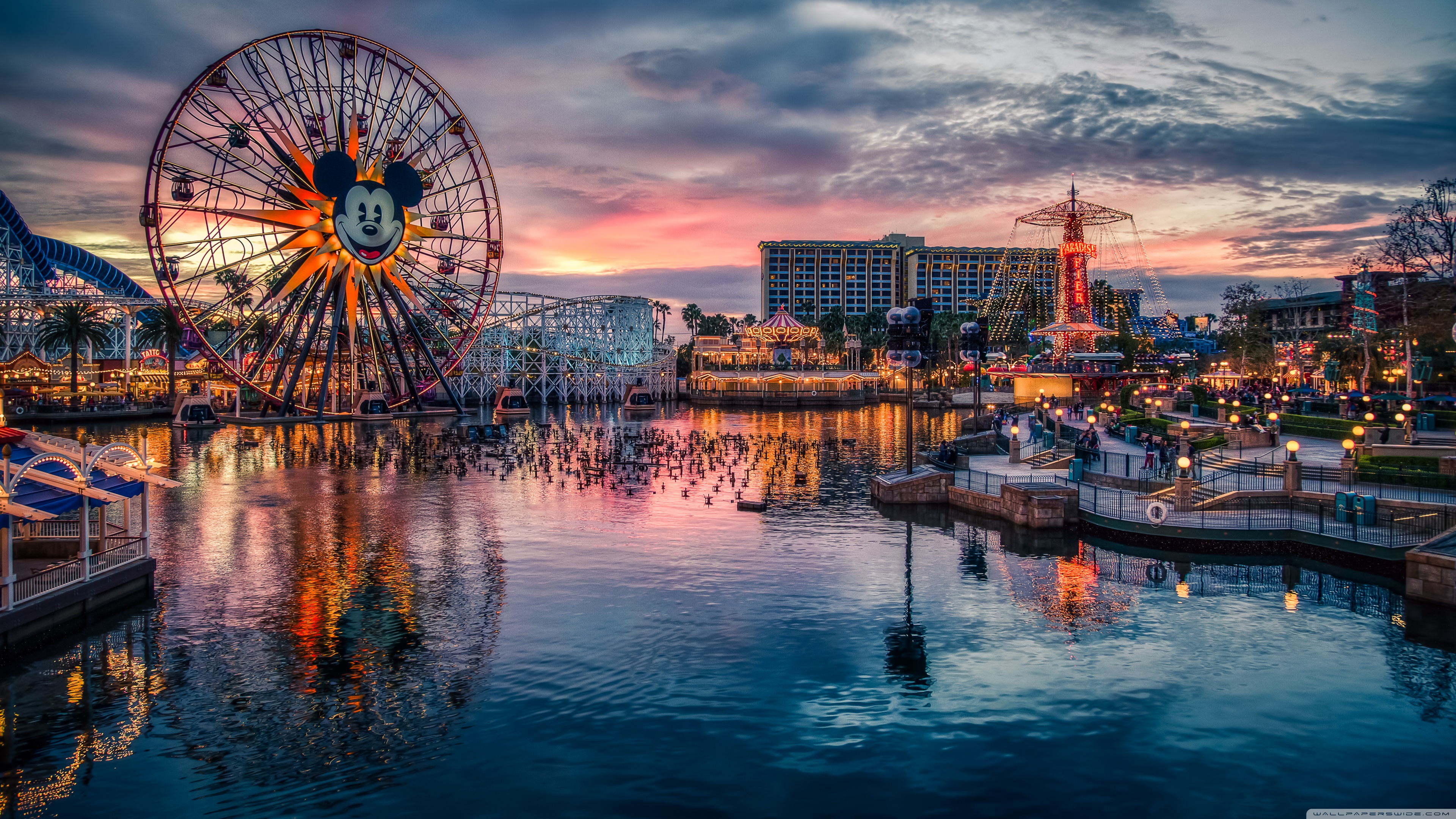 Water, Amusement Park, Urban Area, Tourist Attraction, - Mickey's Fun Wheel 4k , HD Wallpaper & Backgrounds