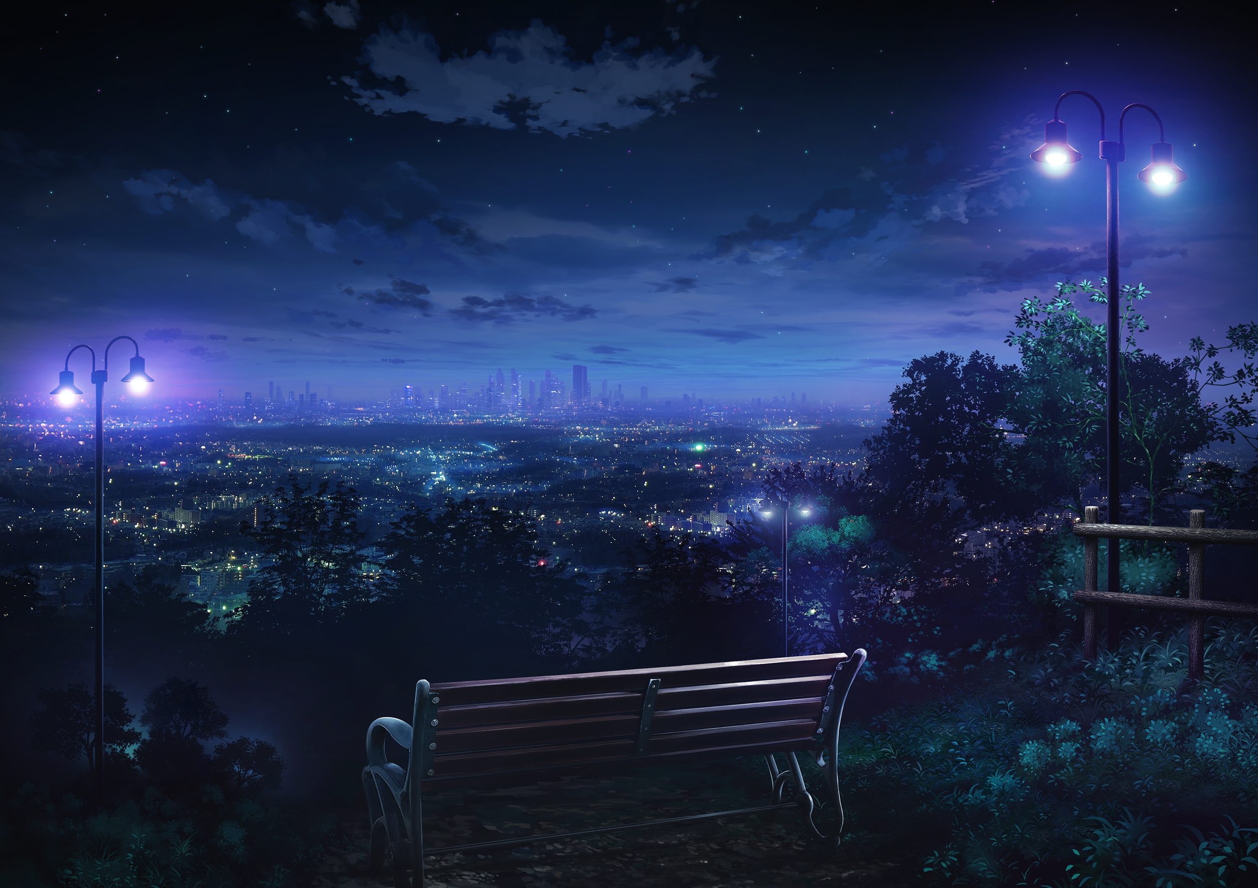 #cityscape, #lantern, #anime, #night, #landscape, # - Anime Background City Night , HD Wallpaper & Backgrounds