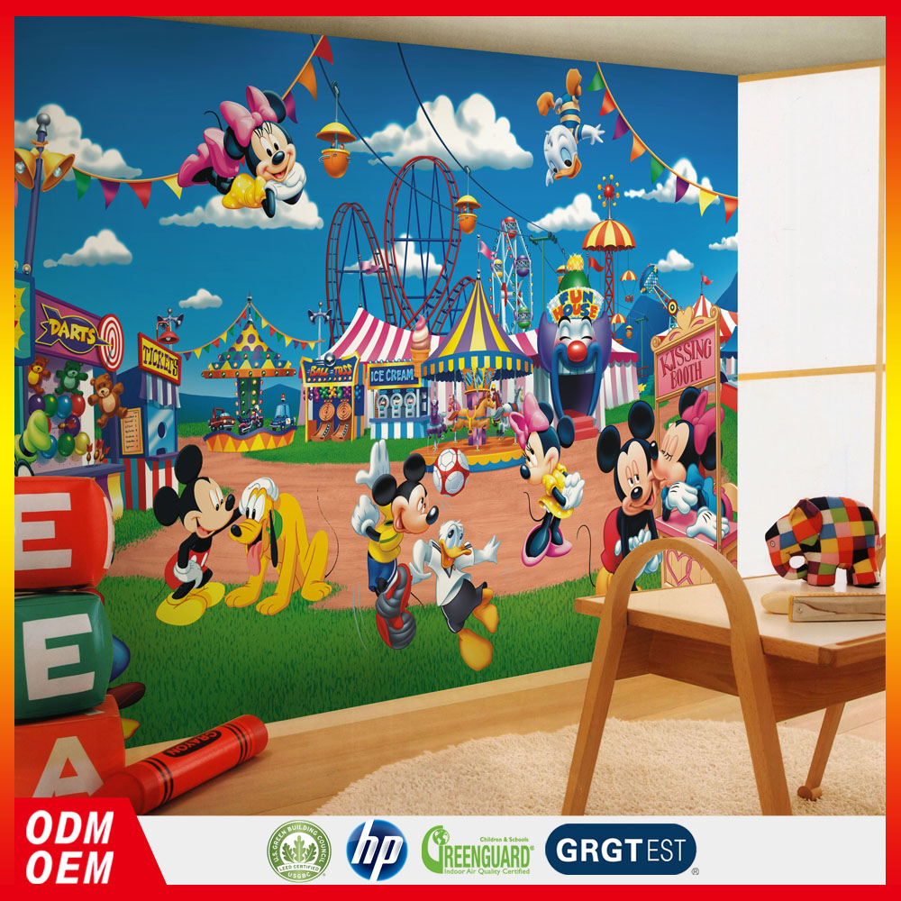 Cartoon Style Amusement Park Scene Wallpaper Murals - Disney , HD Wallpaper & Backgrounds