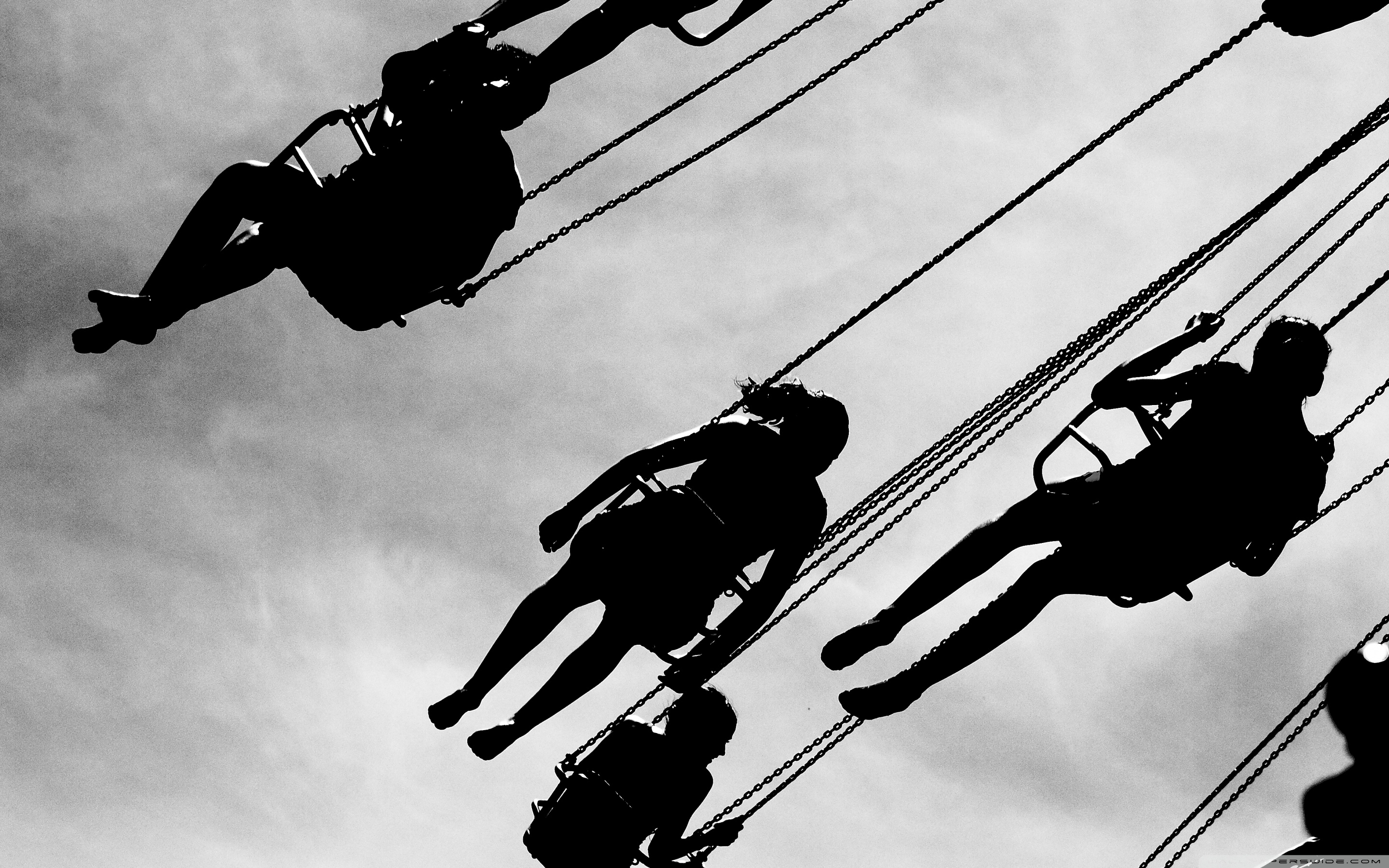 Wide 16 - - Amusement Park Black And White Hd , HD Wallpaper & Backgrounds