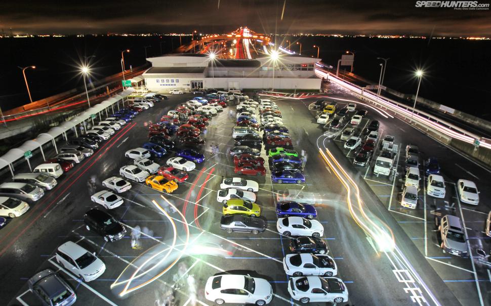 Parking Lot Timelapse Car Meet Hd Wallpaper Tokyo Bay Aqua Line Hd Wallpaper Backgrounds Download