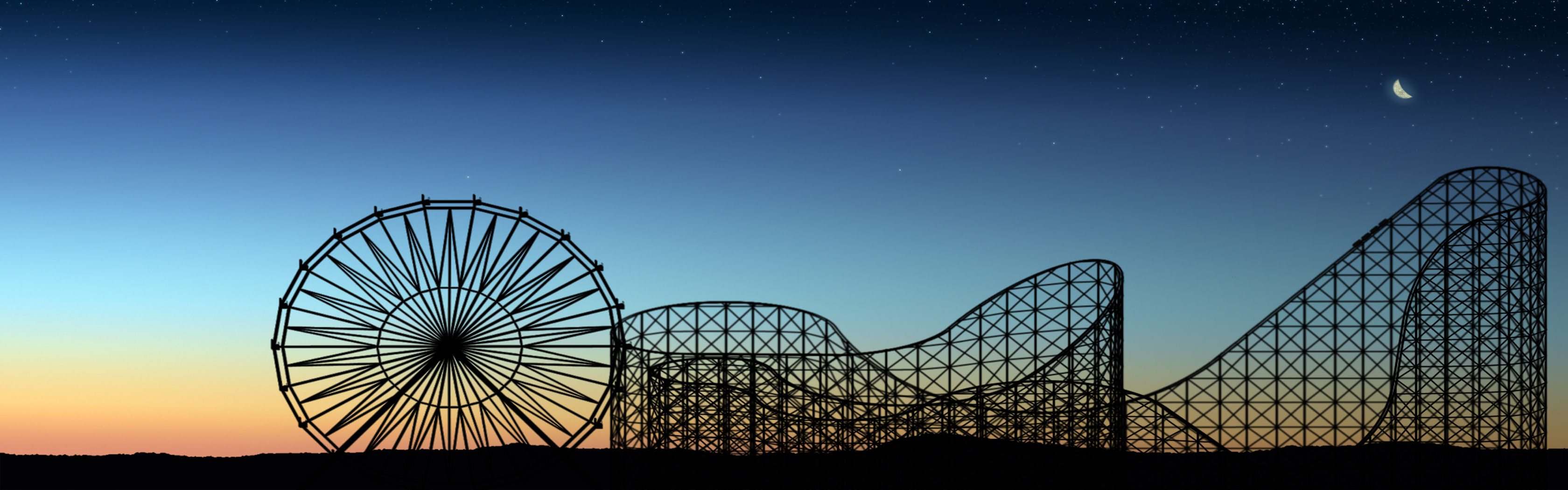 Dual Screen Roller Coasters Wallpaper - Cool Roller Coaster Background  (#1971347) - HD Wallpaper \u0026 Backgrounds Download, image size:3360x1050