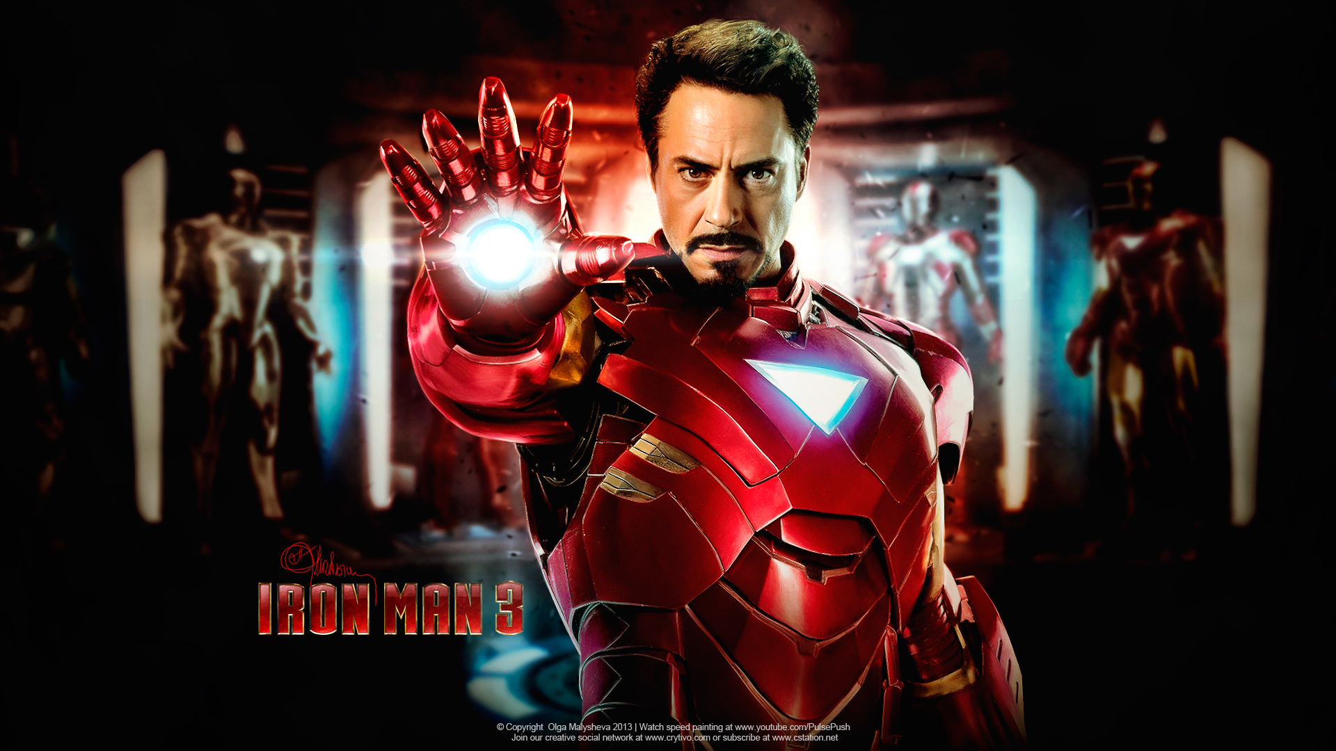 Robert Downey Jr Images Iron Man Digital Painting Hd - Tony Stark Iron Man 3 , HD Wallpaper & Backgrounds