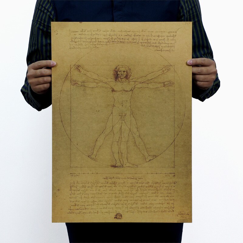 Leonardo Da Vinci Manuscripts Vitruvian Man Vintage - Leonardo Da Vinci Cartazes , HD Wallpaper & Backgrounds