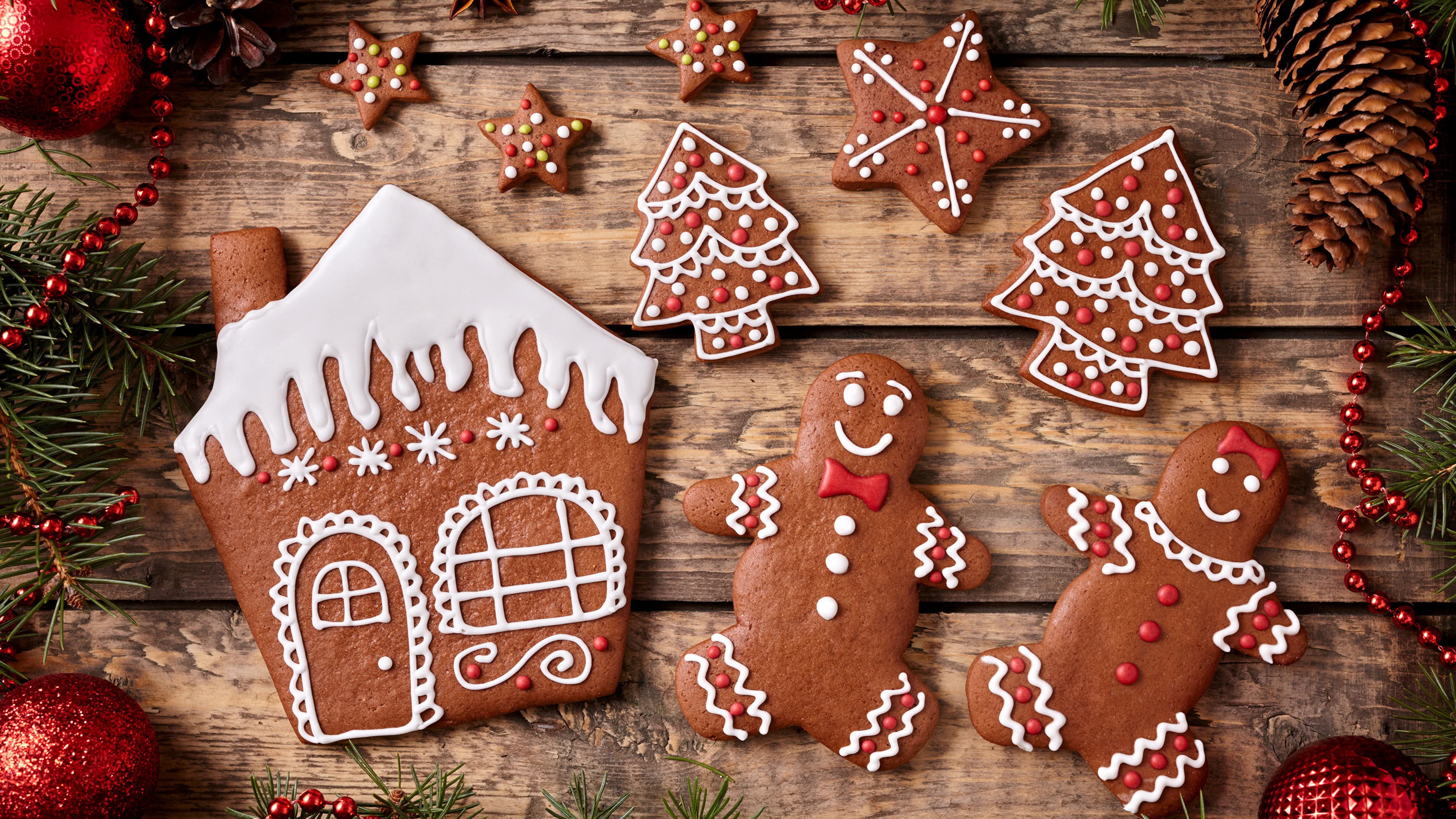 Christmas Gingerbread House And Gingerbread Men Uhd - Cookie House Christmas Wood , HD Wallpaper & Backgrounds