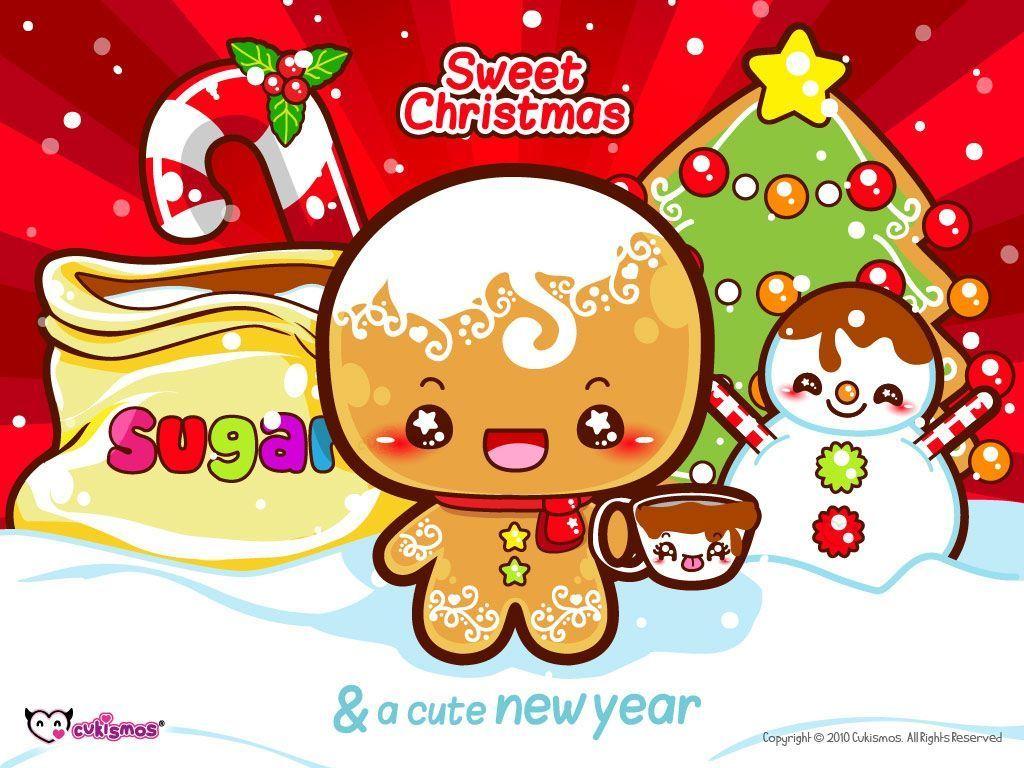 Gingerbread Man Christmas Wallpaper - Cute Christmas Backgrounds , HD Wallpaper & Backgrounds