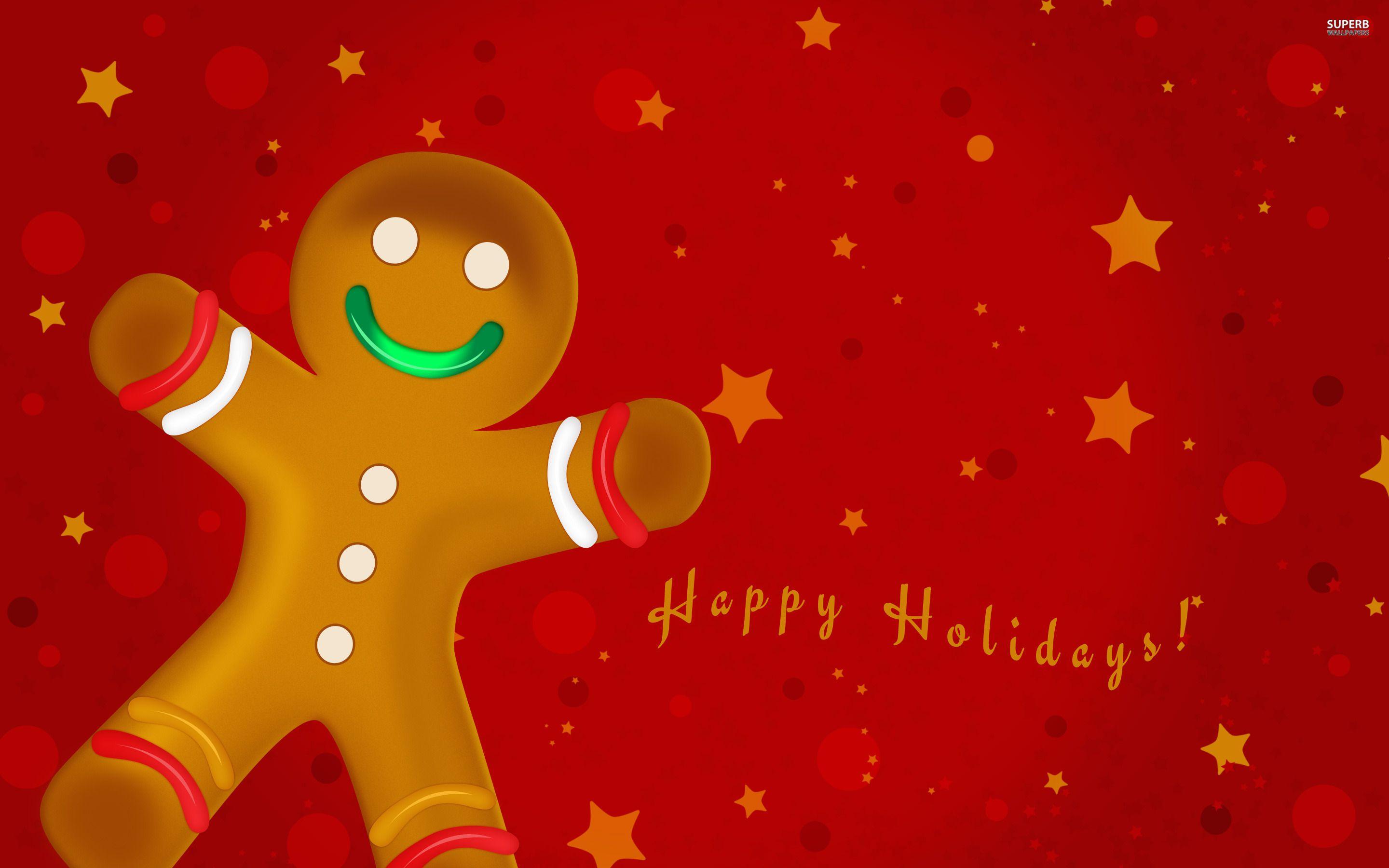 Gingerbread Man Wallpapers - Merry Christmas Gingerbread Man , HD Wallpaper & Backgrounds