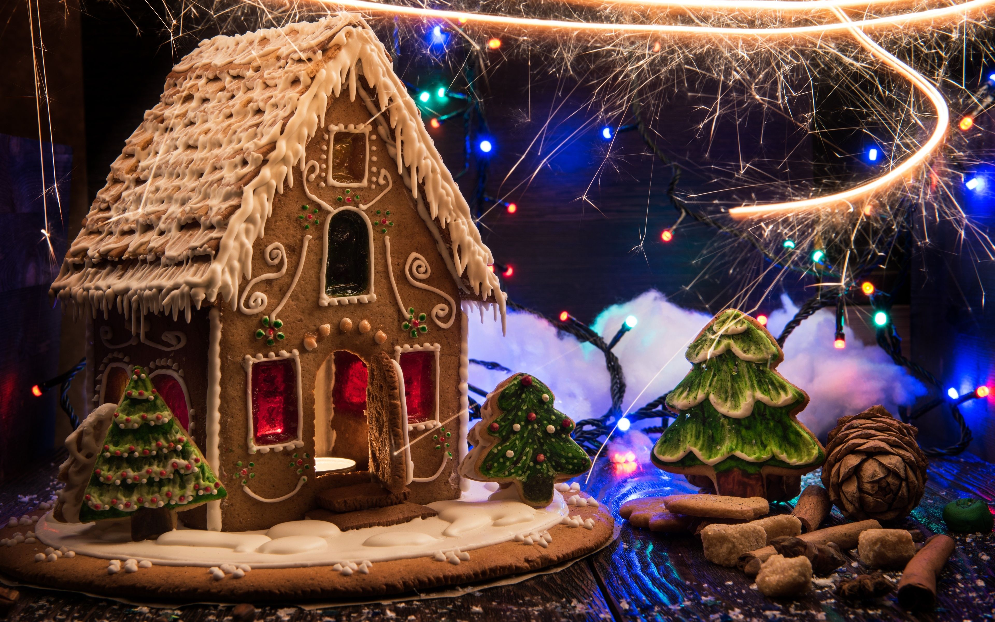 Download Wallpaper Gingerbread Man, Christmas Decoration - Hd Wallpaper Gingerbread , HD Wallpaper & Backgrounds