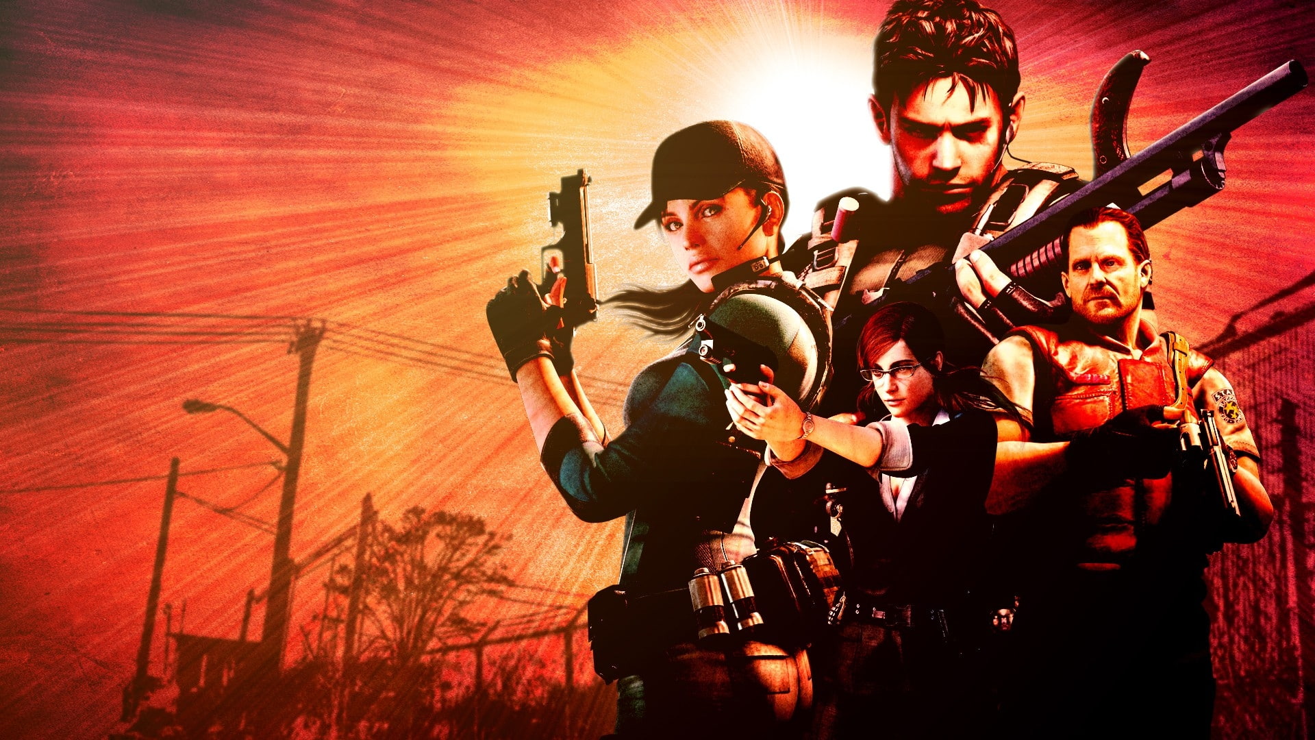 Resident Evil Jill Valentine Mercenaries Chris Redfield - Resident Evil The Mercenaries 3d Backgrounds , HD Wallpaper & Backgrounds