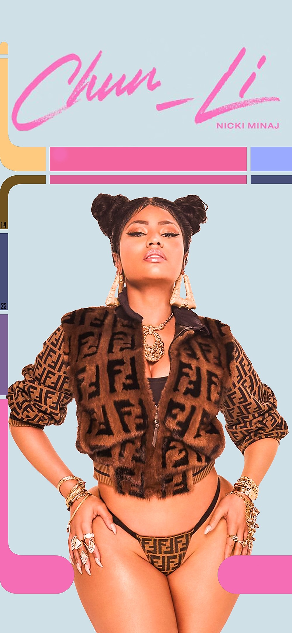 Wallpapers Designed For Nicki's New Album Debuting - Nicki Minaj Fendi Prints , HD Wallpaper & Backgrounds