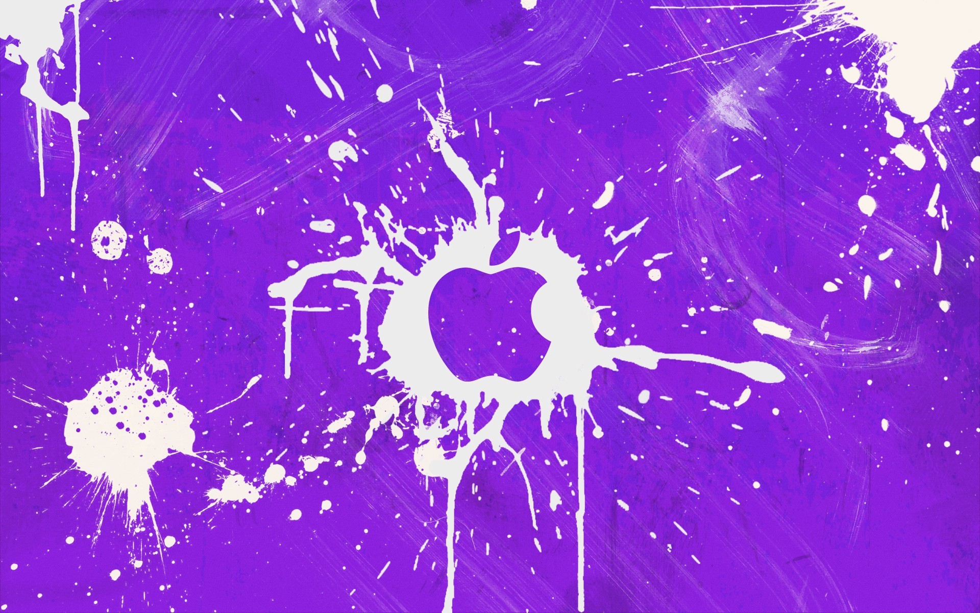Logo Apple Inc, Splashes On Violet Background Wallpapers - Apple Logo Paint Splash Hd , HD Wallpaper & Backgrounds