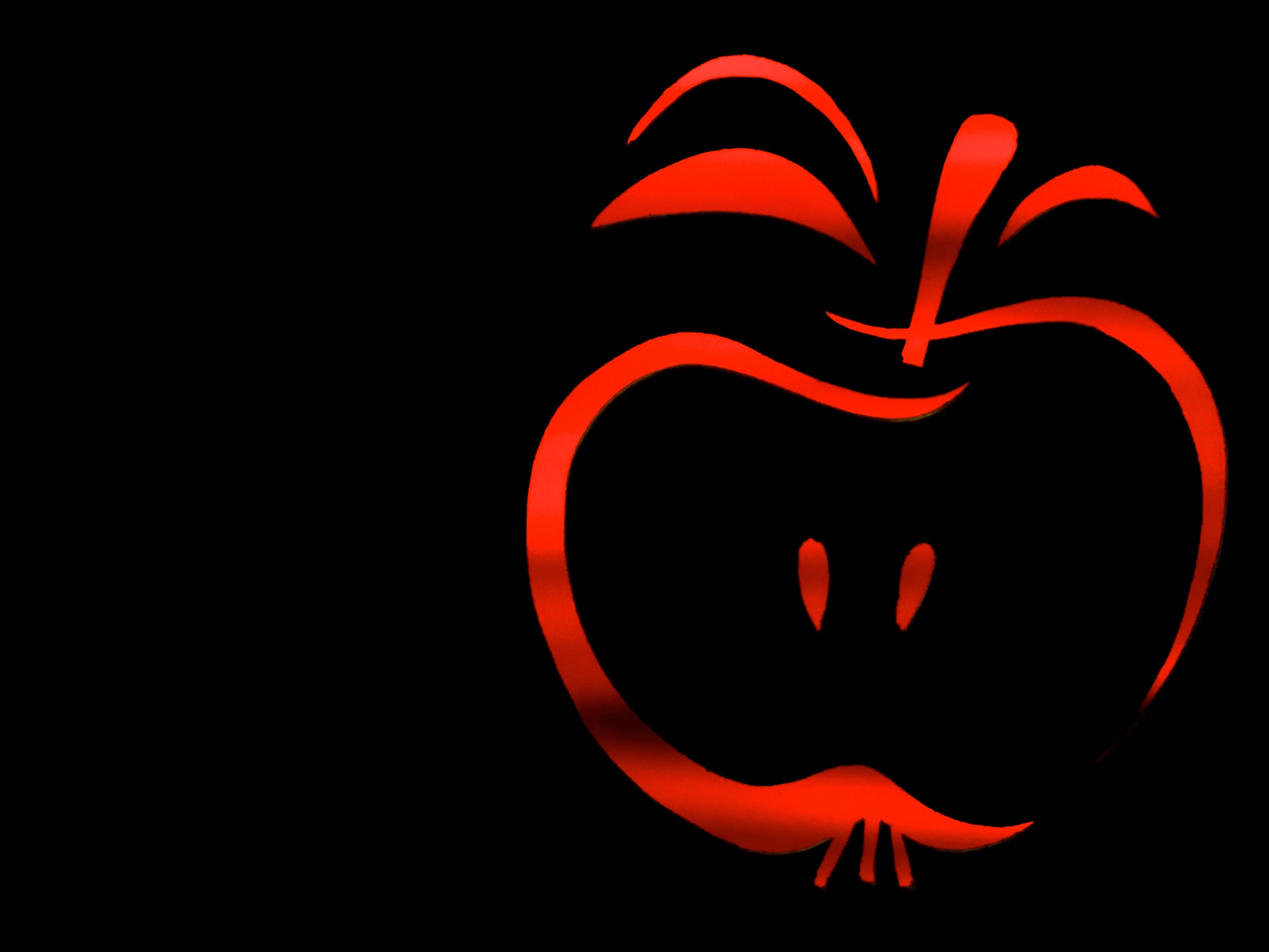 Red Apple Logo - Silhouette , HD Wallpaper & Backgrounds