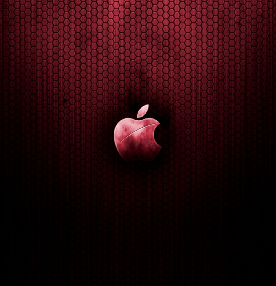 Red Apple Logo Wallpaper Wallpaper Wide Hd - Metal Apple Iphone Wallpaper Hd , HD Wallpaper & Backgrounds