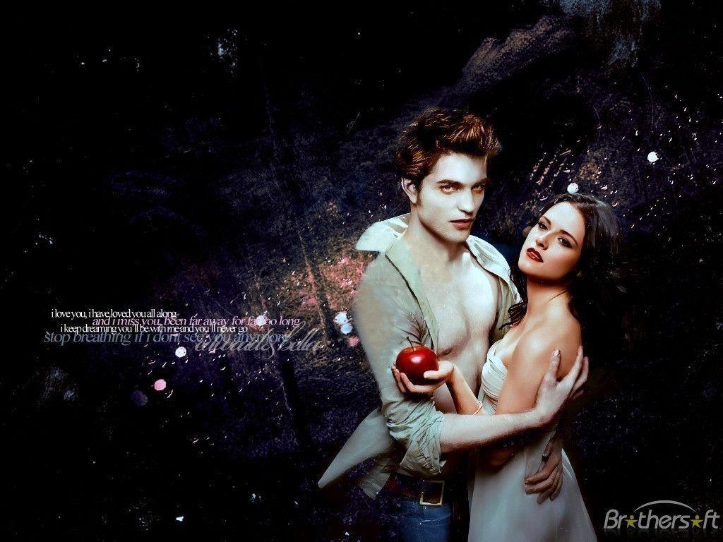 Download Free Twilight-vampire And Beauty Wallpaper, - Bella And Edward Dp , HD Wallpaper & Backgrounds