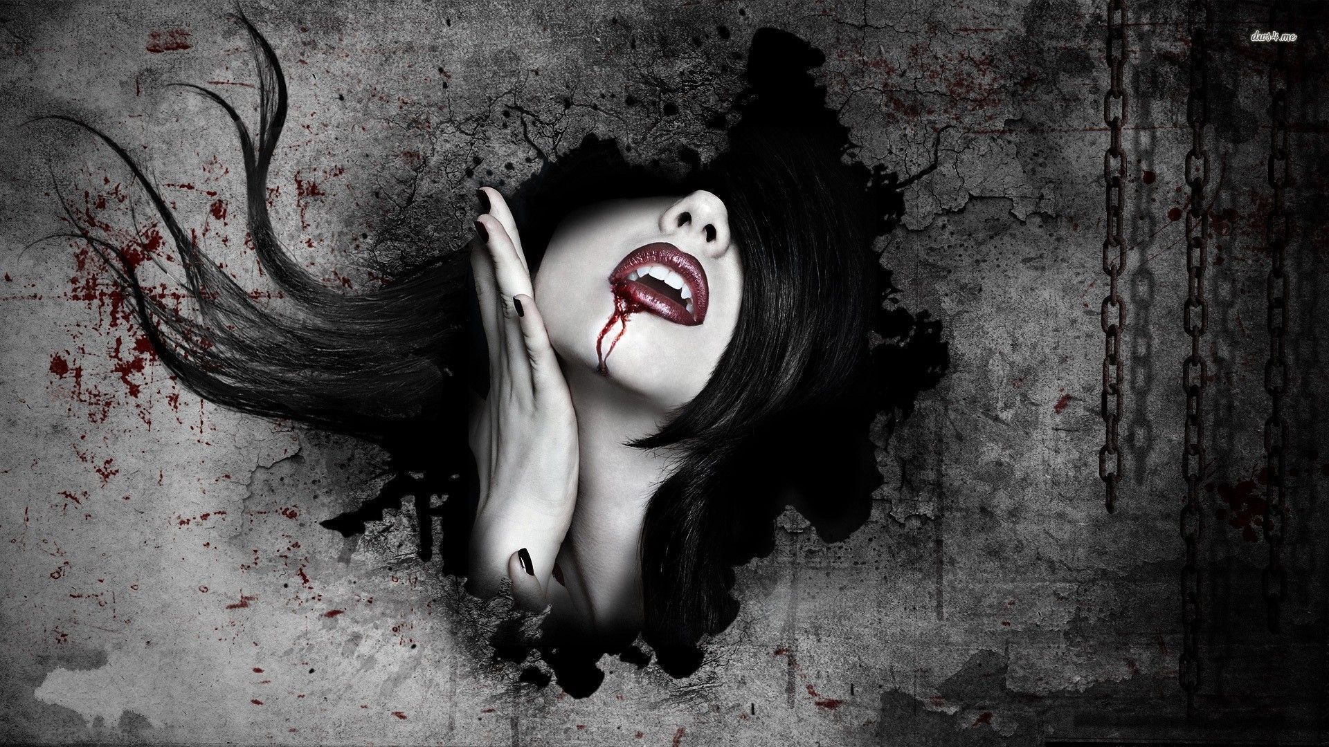 Vampire Wallpaper - Evil Girl , HD Wallpaper & Backgrounds