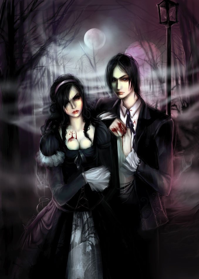Vampire Couple - Vampires In Love , HD Wallpaper & Backgrounds