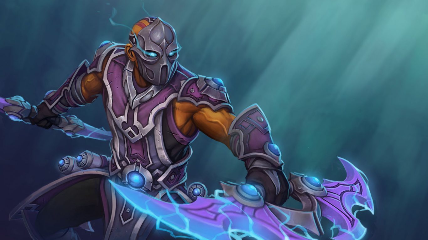 Anti Mage Metal Armor Weapon Acute Ax Abilities Blink - Anti Mage Dota Skins , HD Wallpaper & Backgrounds