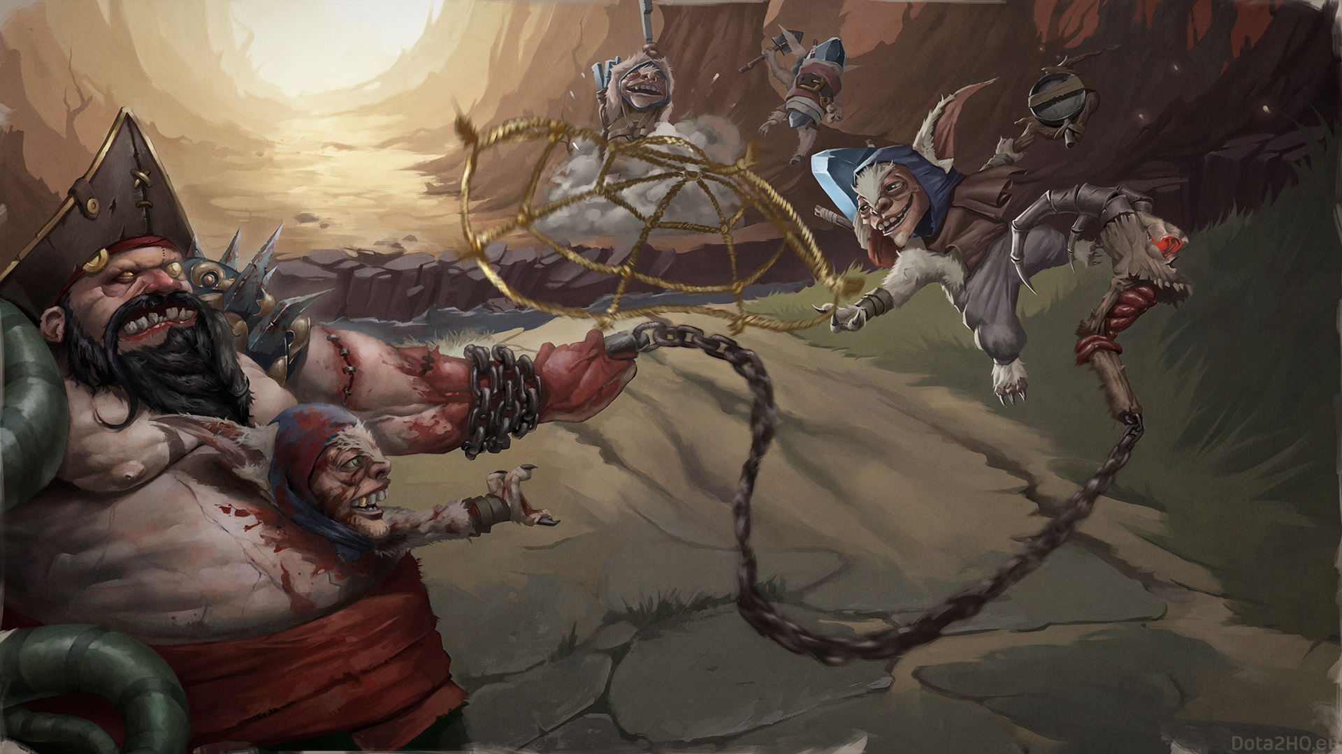 Dota 2 Pudge Vs Meepo Desktop Wallpaper - Pudge Dota 2 Hd Vs , HD Wallpaper & Backgrounds