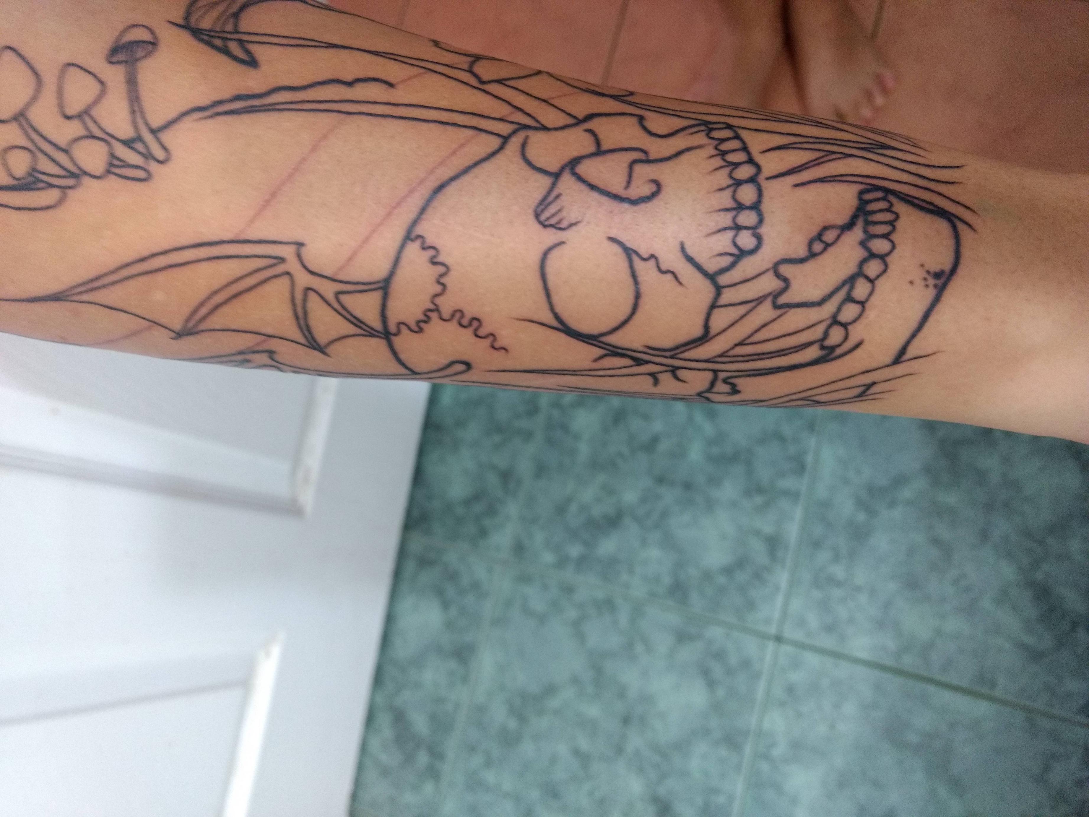 Just Got My Outline Done For My Entire Sleeve, Got - Tattoo , HD Wallpaper & Backgrounds