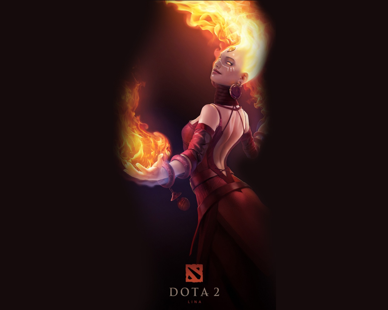 Original Dota - Lina In Dota 2 , HD Wallpaper & Backgrounds