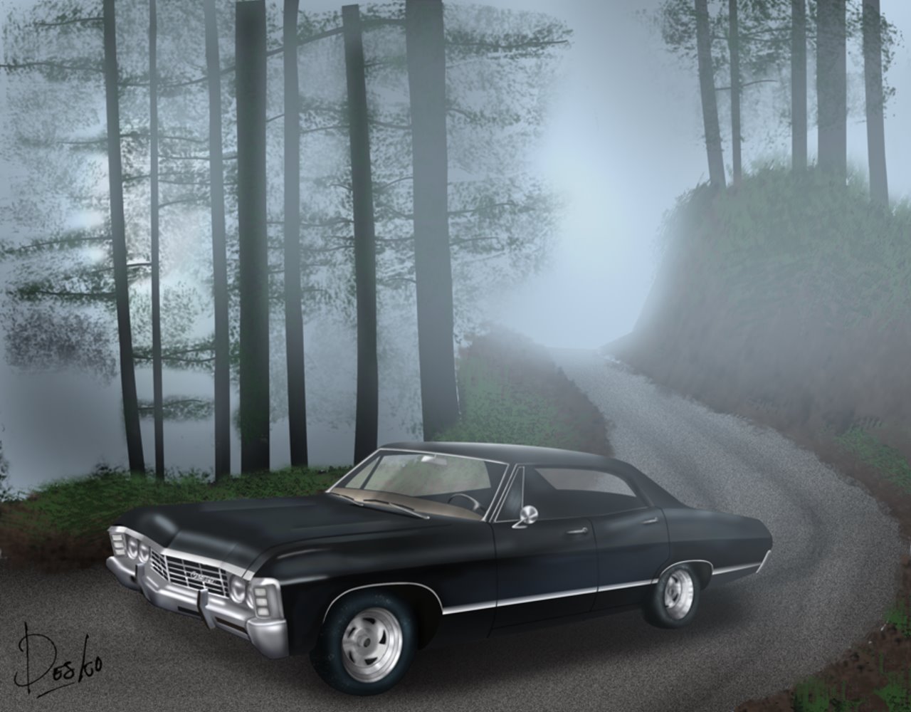 Supernatural Wallpaper Celular - Supernatural The Animation Impala , HD Wallpaper & Backgrounds