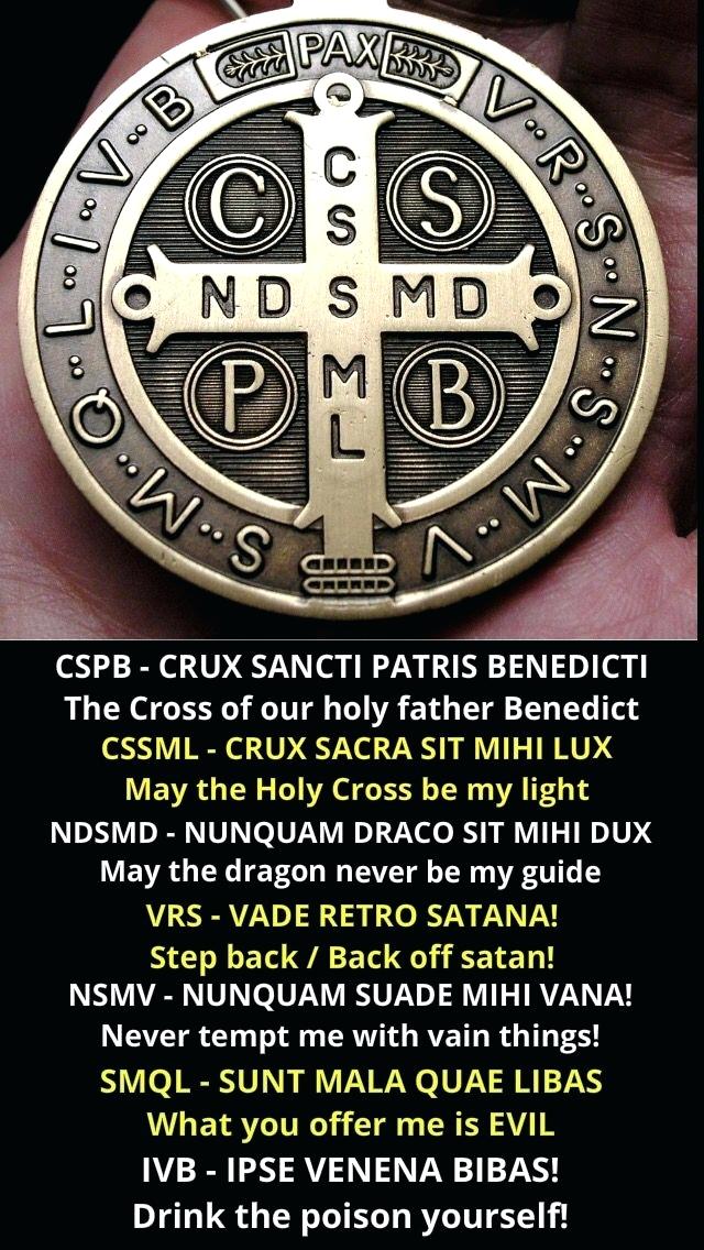 St Michael Prayer Latin And Exorcism On Medal I Wear - St Benedict Medal , HD Wallpaper & Backgrounds
