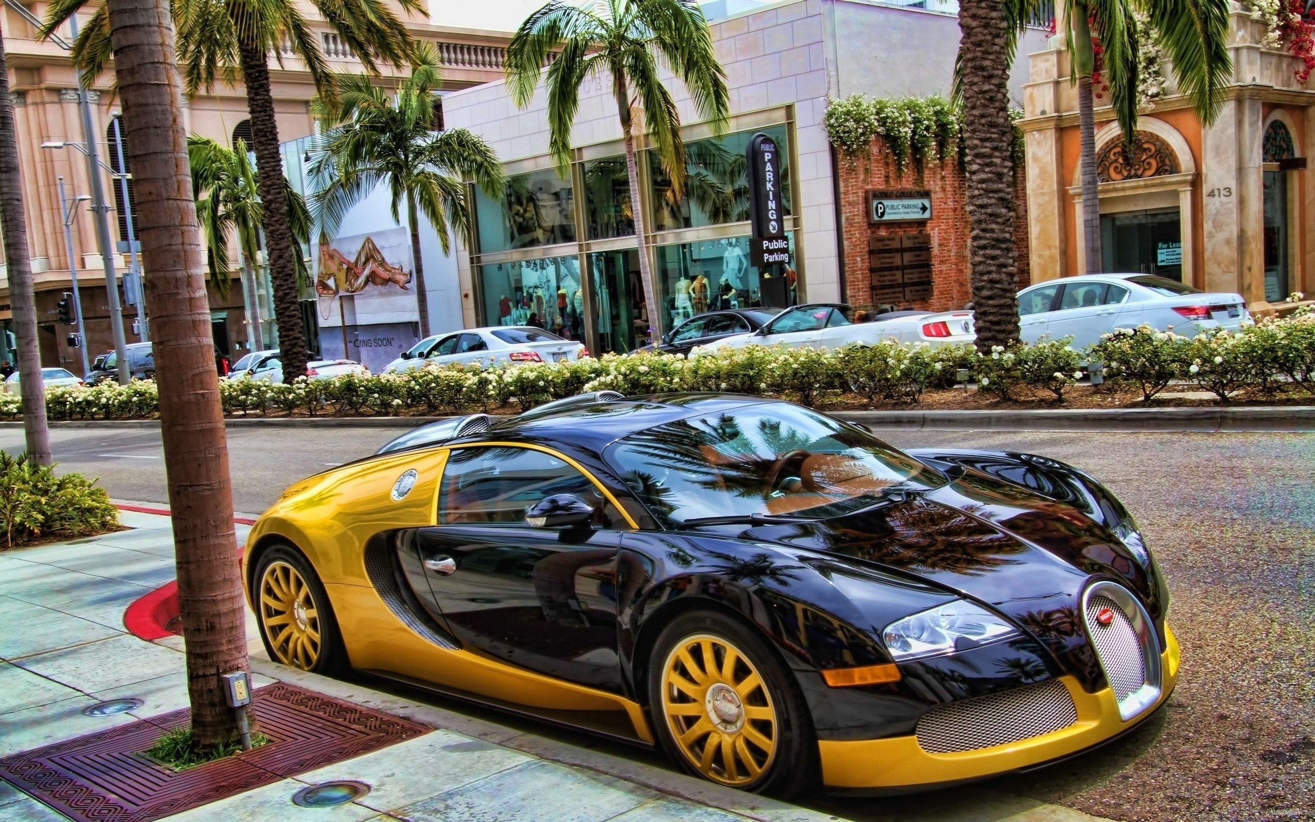 Bugatti Veyron Gold And Black , HD Wallpaper & Backgrounds