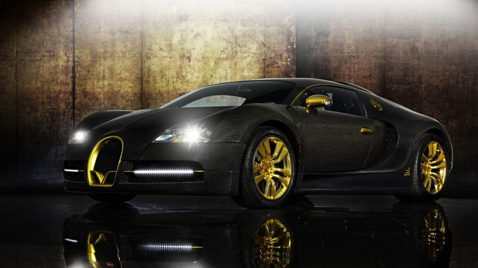 Bugatti Veyron Black And Gold , HD Wallpaper & Backgrounds