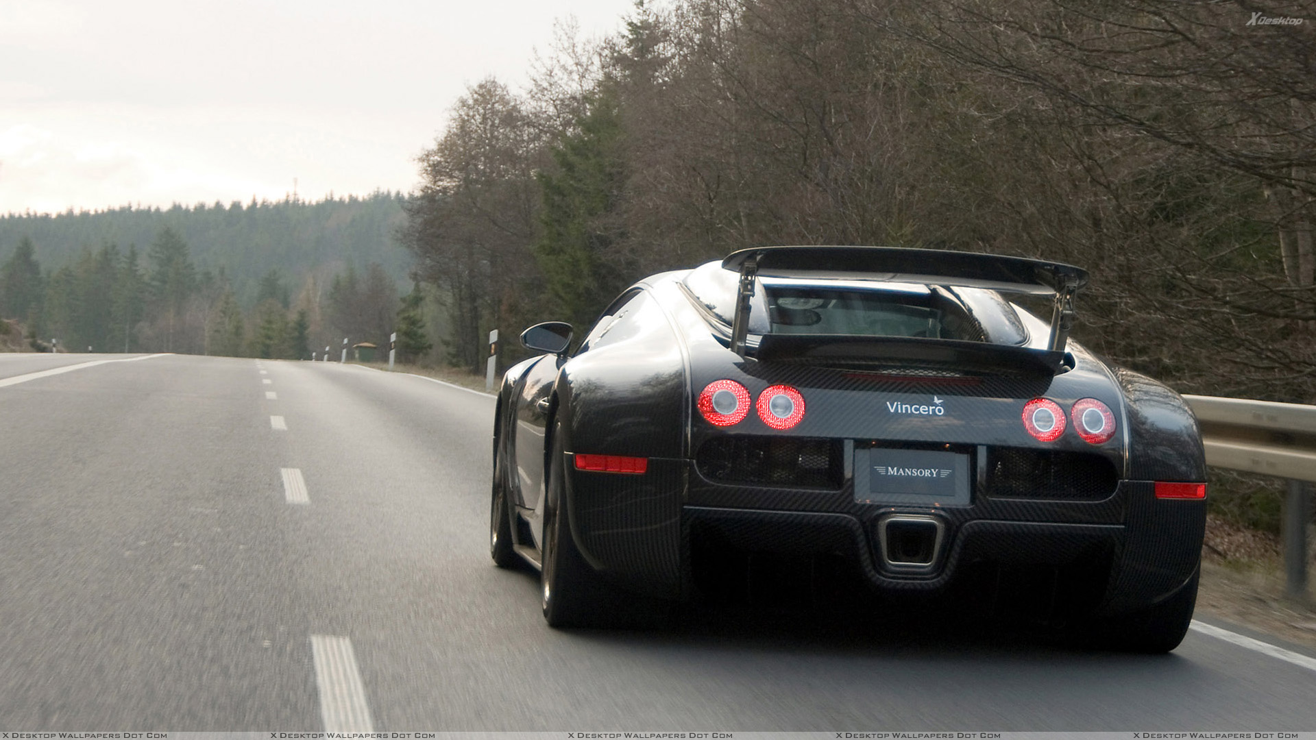 Bugatti Veyron на дороге