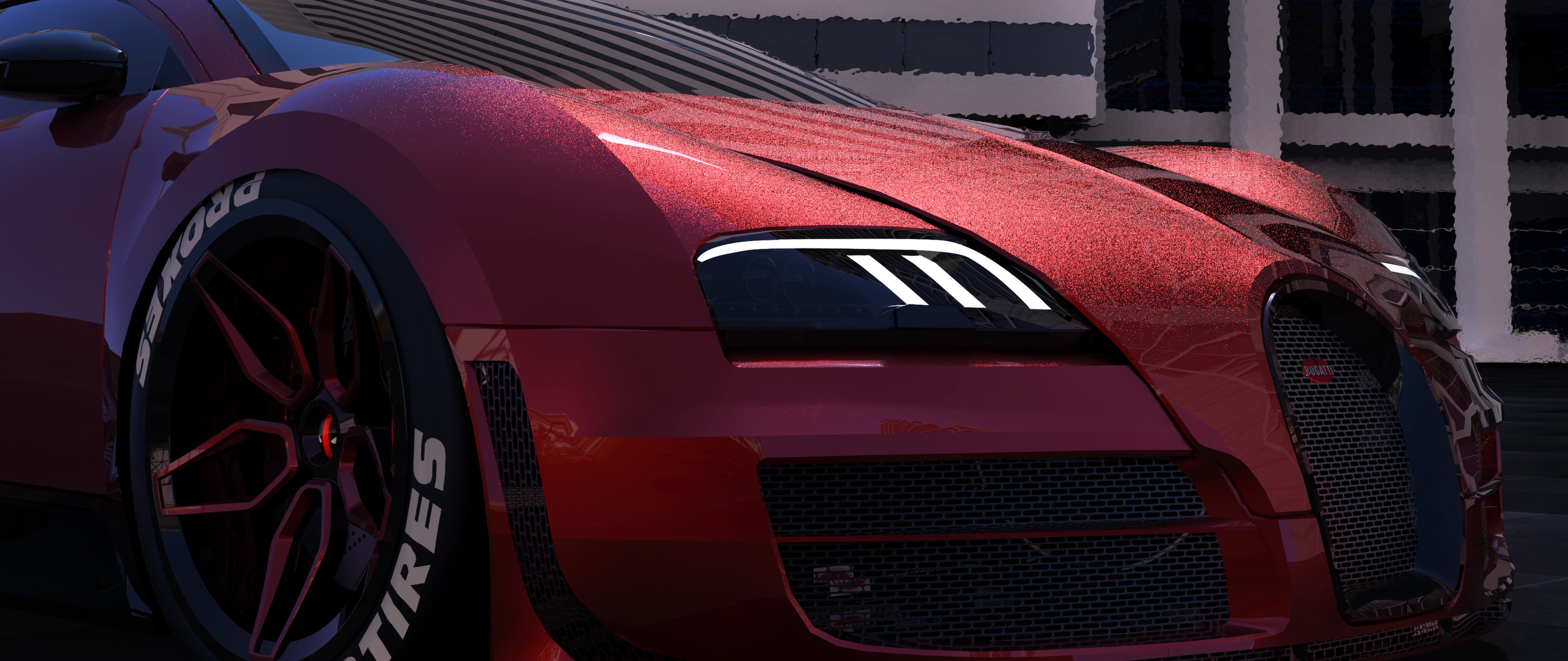 Deadpool Bugatti Veyron Car Closeup 4k Wallpaper Best - Supercar , HD Wallpaper & Backgrounds