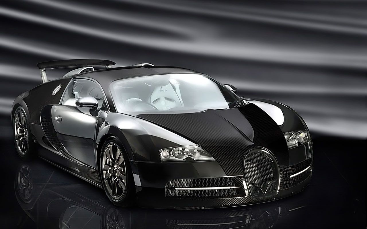 Bugatti On Pictures Hd Wallpapers On Desktop - Bugatti Veyron Black Car , HD Wallpaper & Backgrounds
