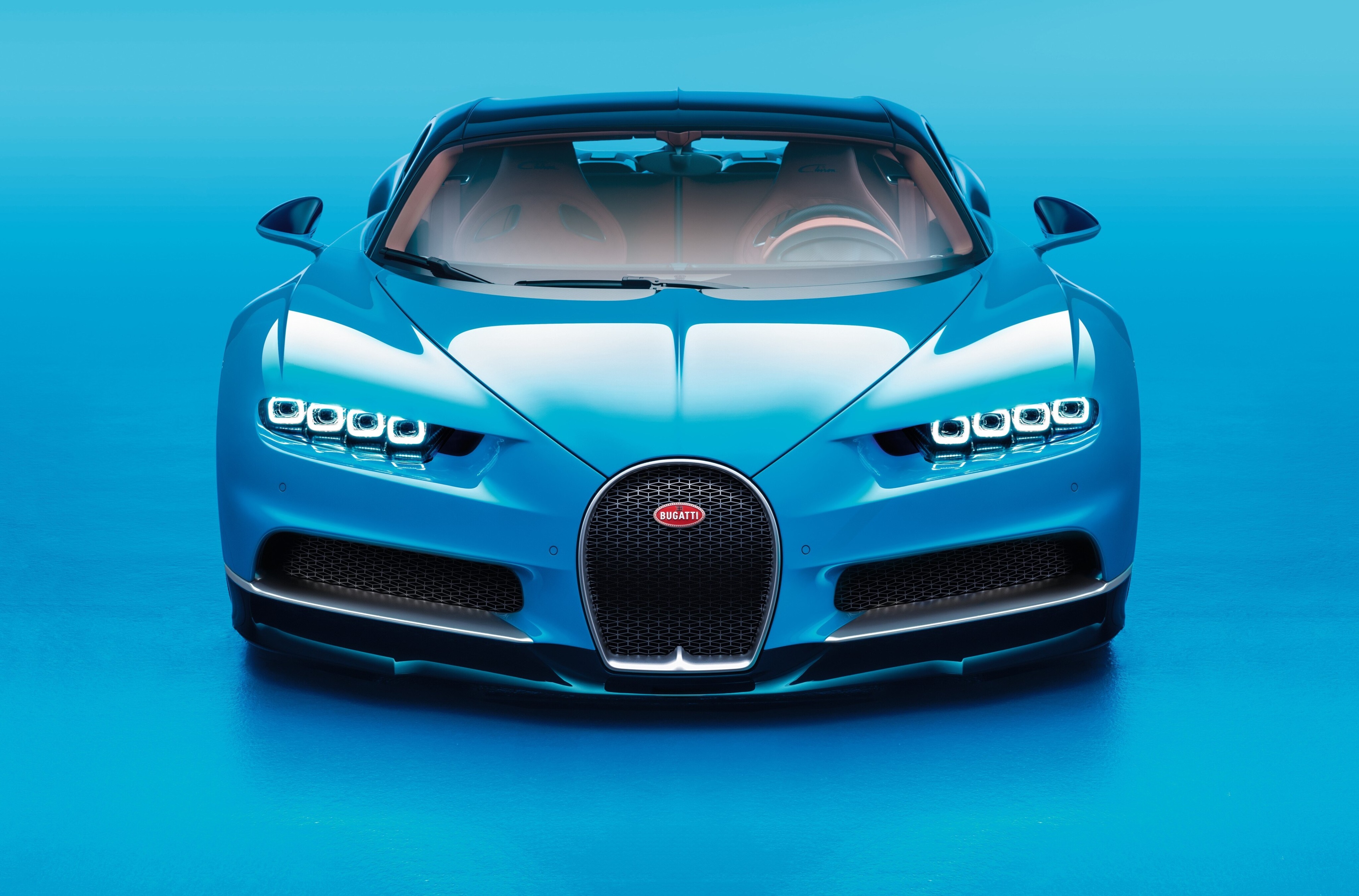 Bugatti Chiron 4k Computer Wallpaper Backgrounds - Bugatti Chiron Front View , HD Wallpaper & Backgrounds