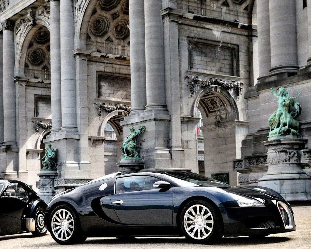 Wallpaper Cars, Bugatti, Veyron, Luxury, Black, Parked, - Cinquantenaire , HD Wallpaper & Backgrounds