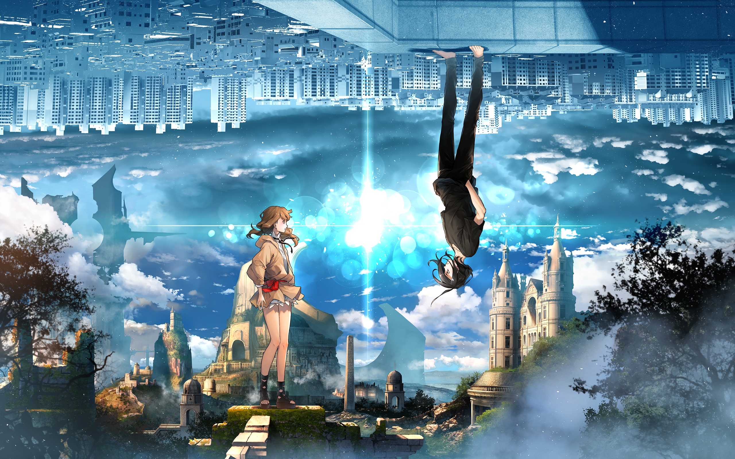 Anime World, Upside Down, Two Dimensions, Anime Girl - Her Summon Manga , HD Wallpaper & Backgrounds