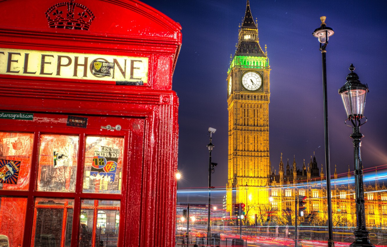 Photo Wallpaper Road, Night, The City, England, London, - Melhores Fotos De Londres , HD Wallpaper & Backgrounds