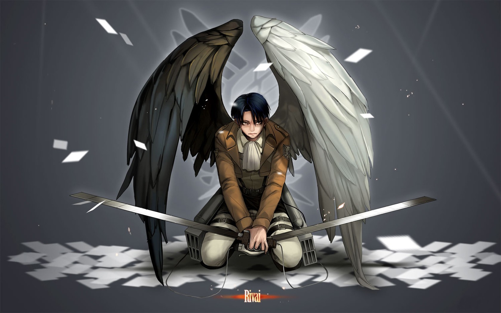 Levi Angel Wings Attack On Titan Wallpaper Download - Attack On Titan Levi , HD Wallpaper & Backgrounds