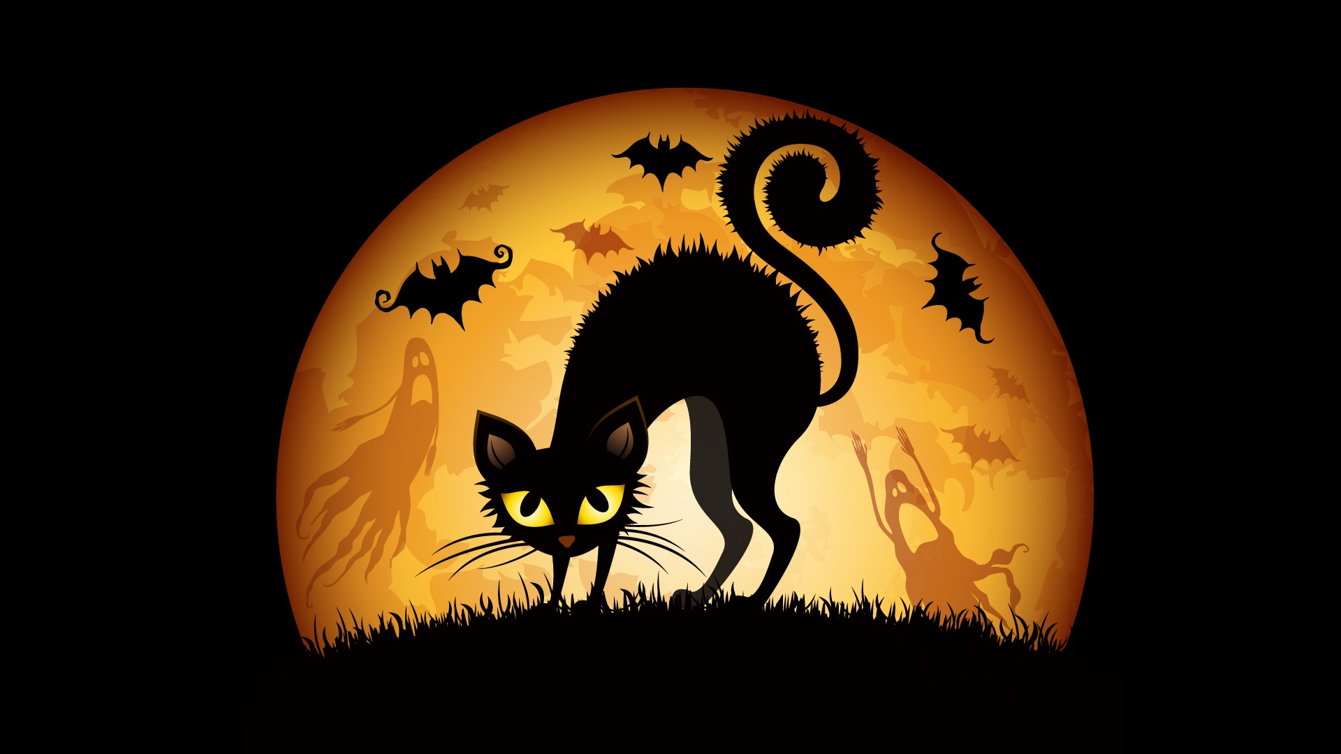 Hd - Halloween Cat Art , HD Wallpaper & Backgrounds