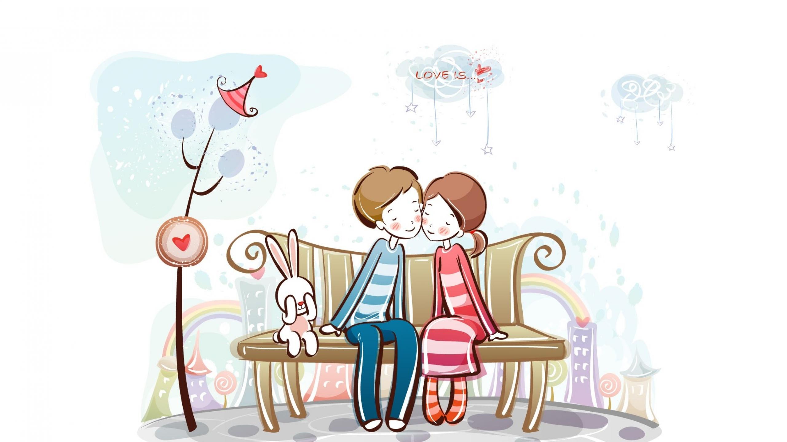 Cute Love Images And Wallpaper Download - Dibujos De Parejas Creativos , HD Wallpaper & Backgrounds