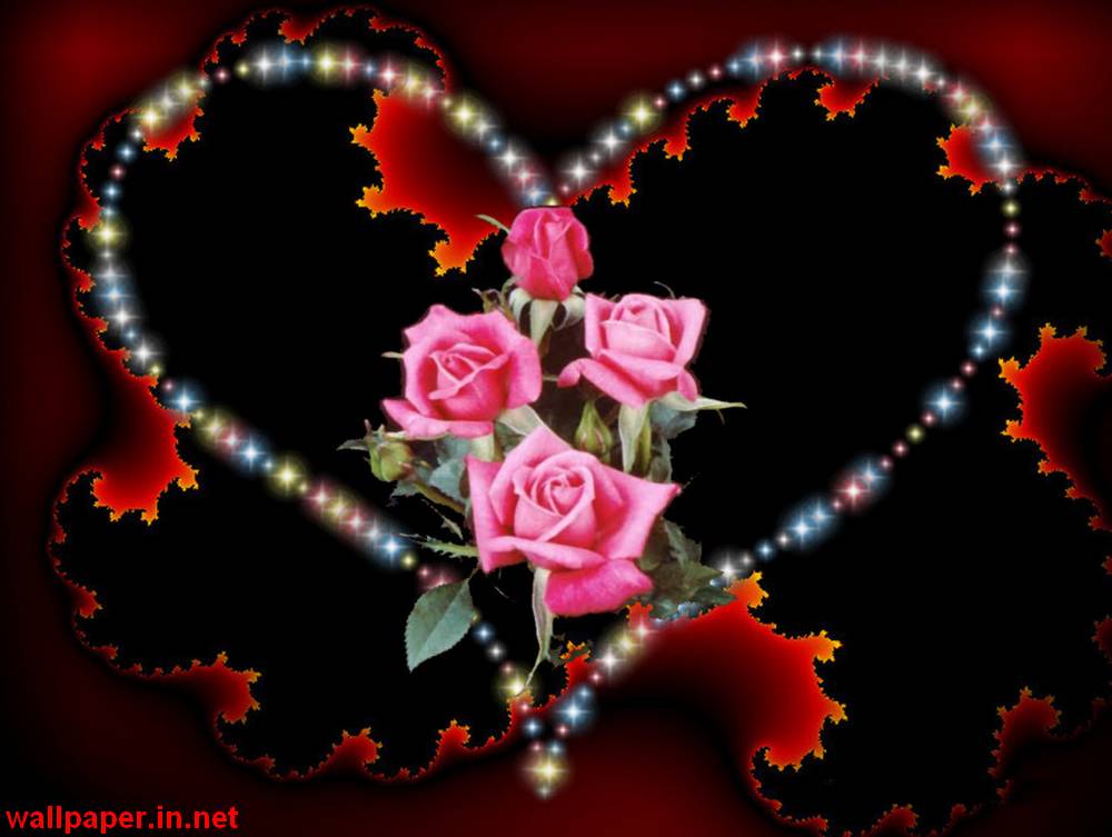Wallpaper - Love Roses And Hearts , HD Wallpaper & Backgrounds