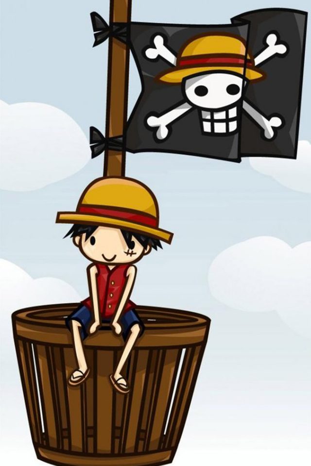 Download Wallpaper For Iphone - One Piece Luffy Chibi , HD Wallpaper & Backgrounds